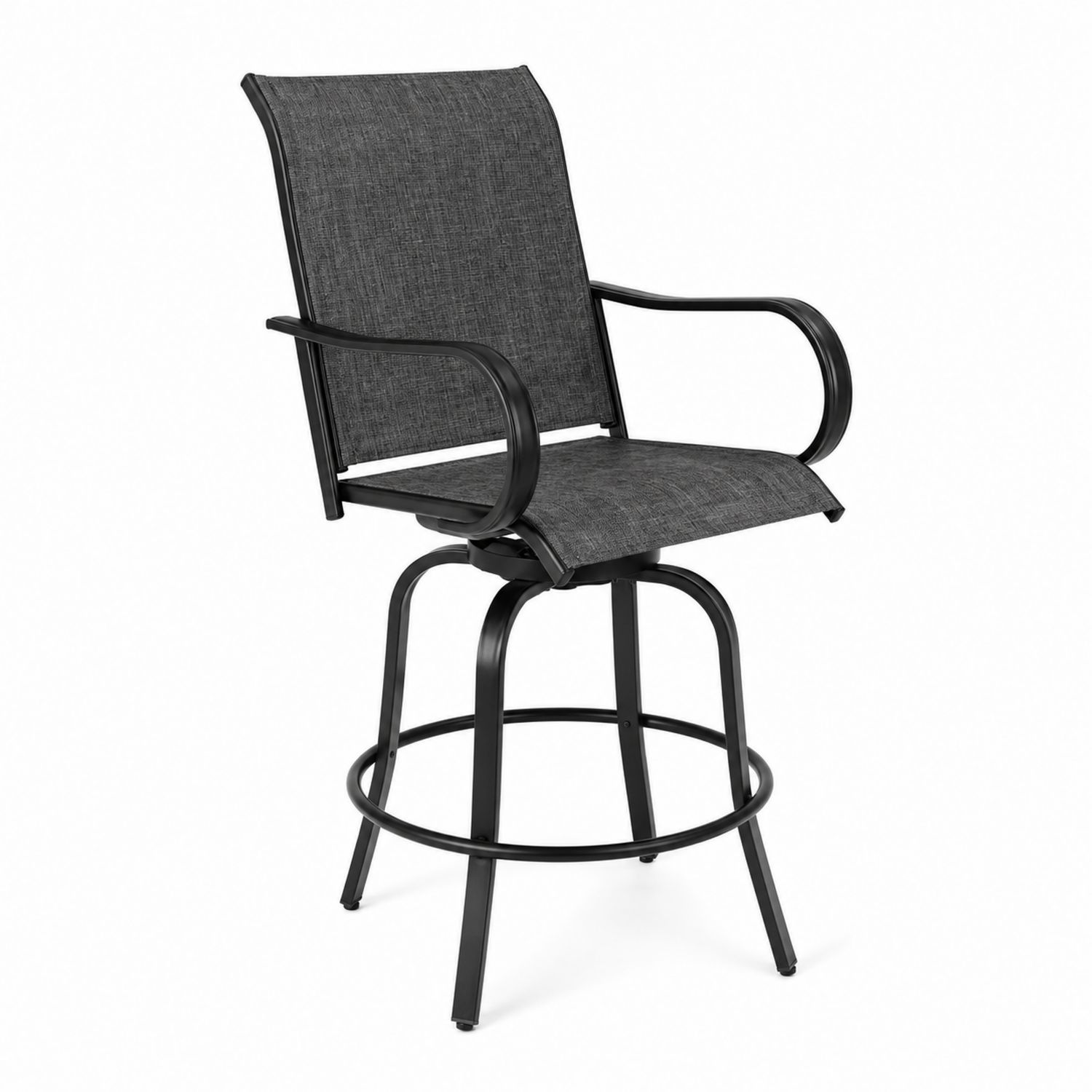 Silla giratoria de metal con textileno gris-luntrivaria