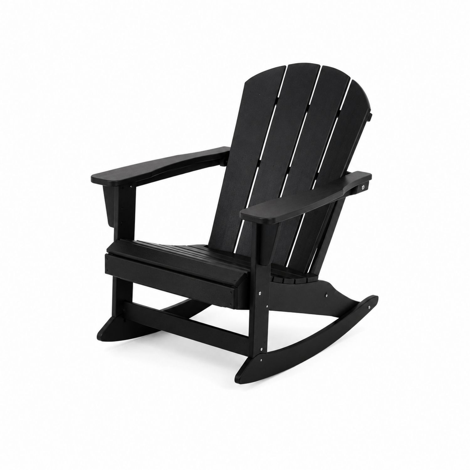 Silla mecedora de plástico Negro-luntrivaria
