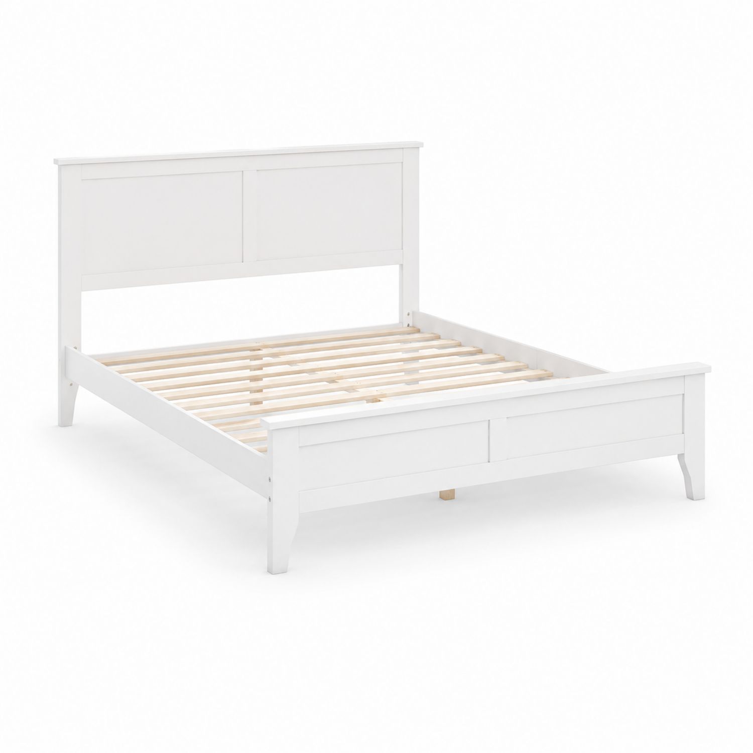 Cama de madera de pino blanca 200x160 cm-luntrivaria