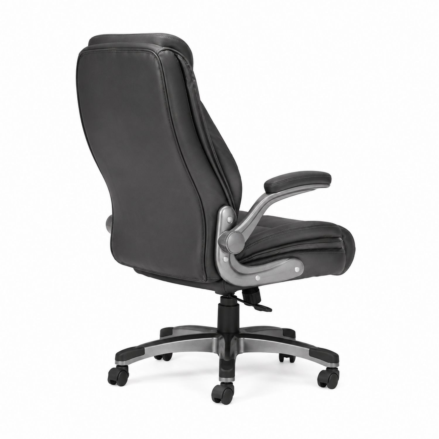 Silla de oficina ergonómica con reposabrazos ajustables, piel sintética, respaldo alto-luntrivaria