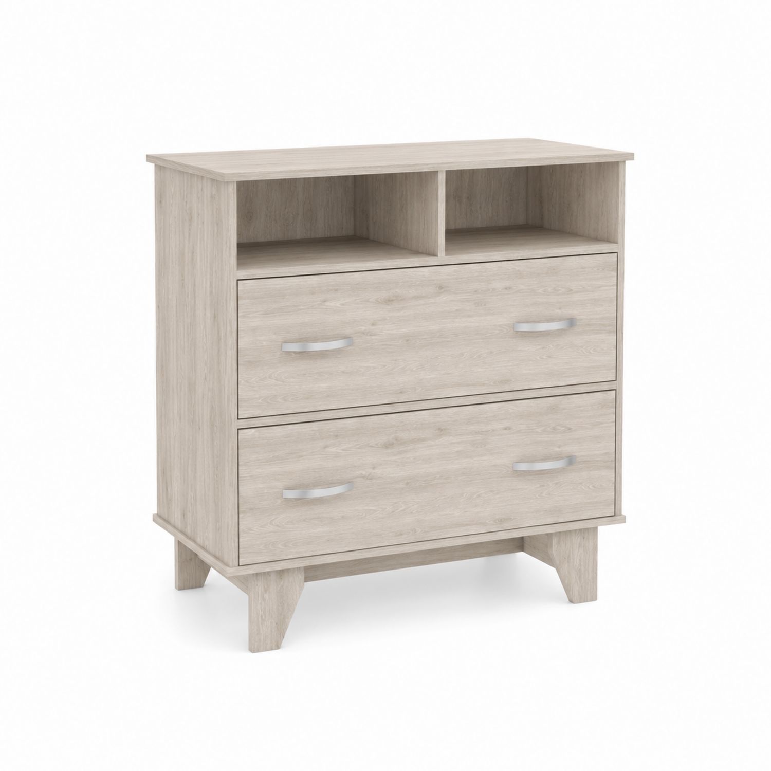 Cajonera de Madera con 2 Cajones y Estantes Abiertos 80x40x90 cm Beige-luntrivaria
