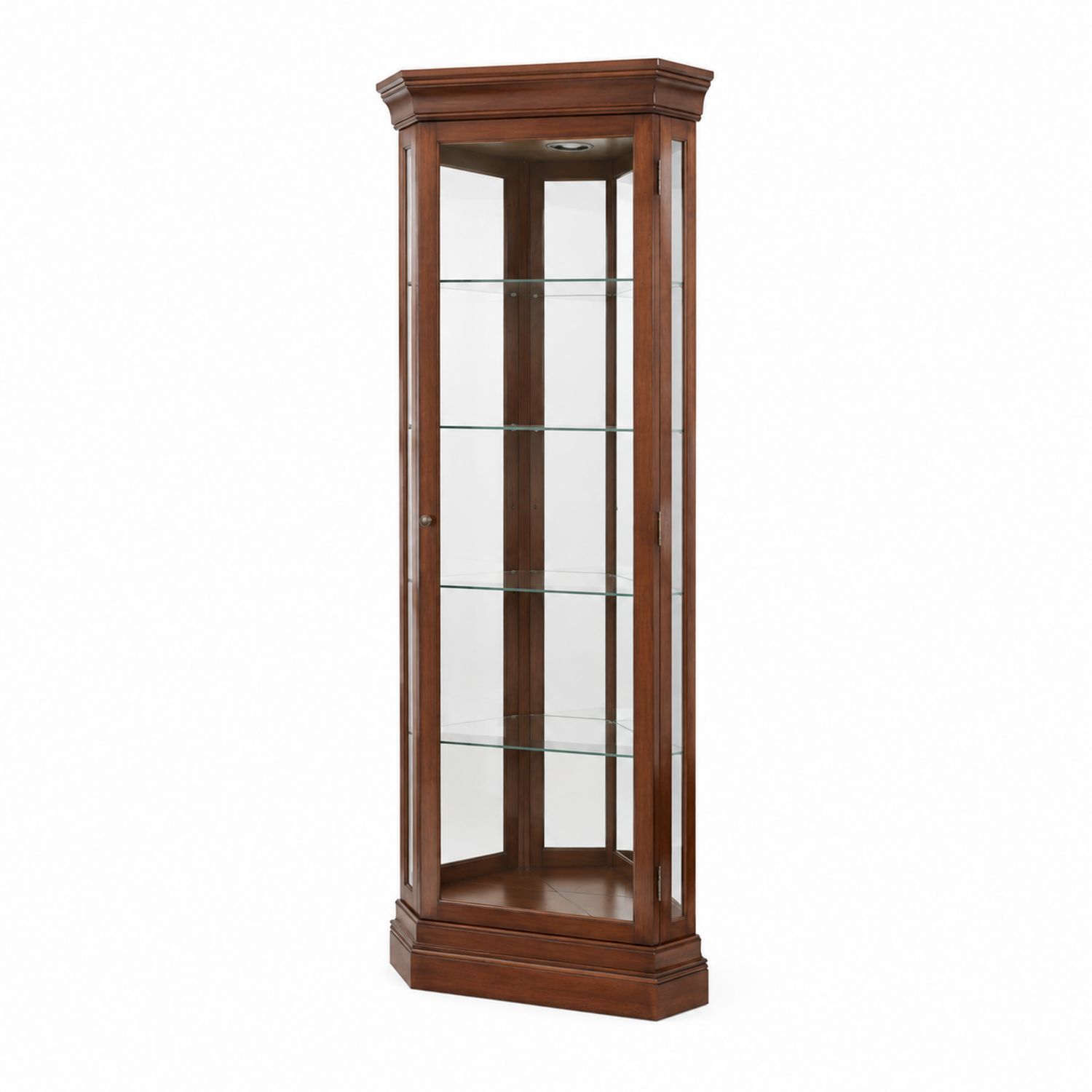 Vitrina de Esquina de Madera y Vidrio Templado Marrón-luntrivaria