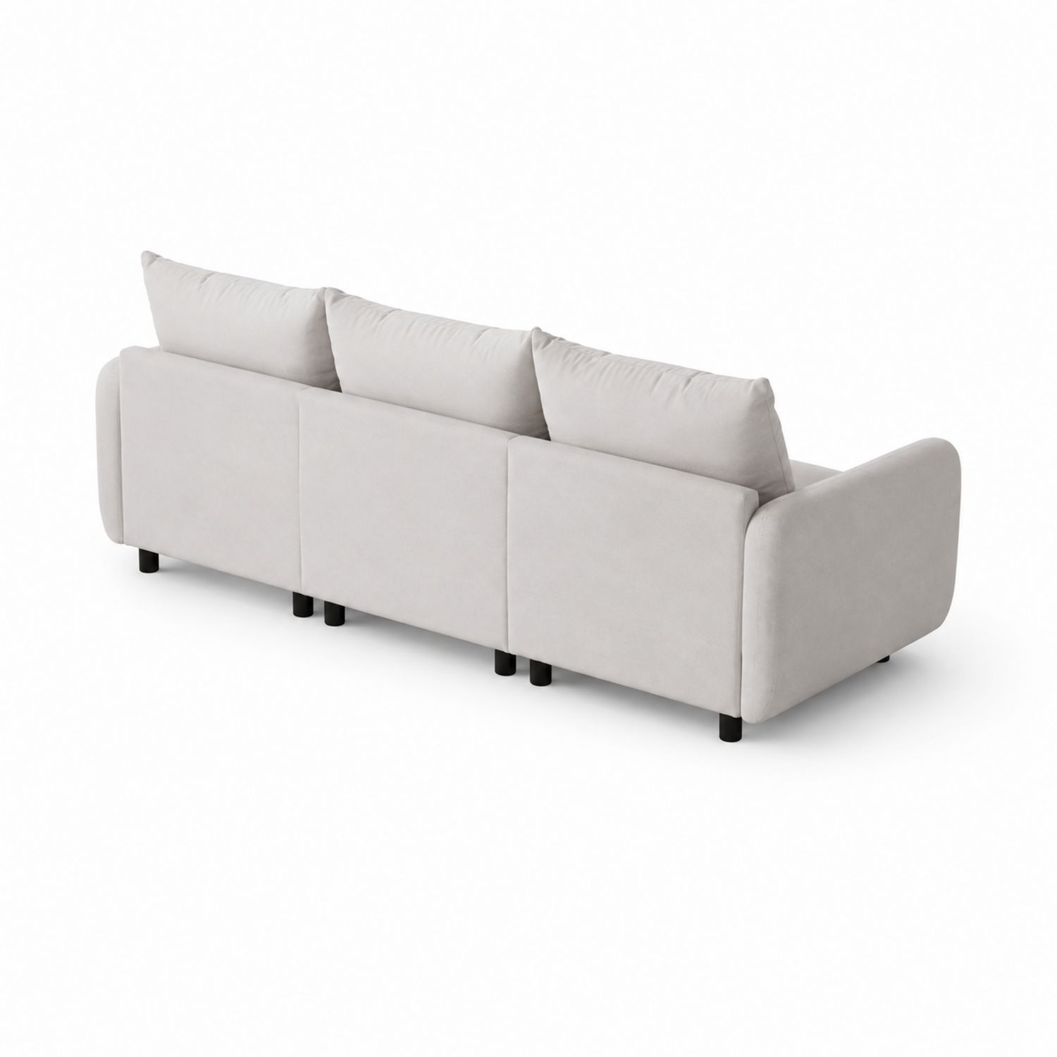 Sofá de 3 plazas de terciopelo beige-luntrivaria