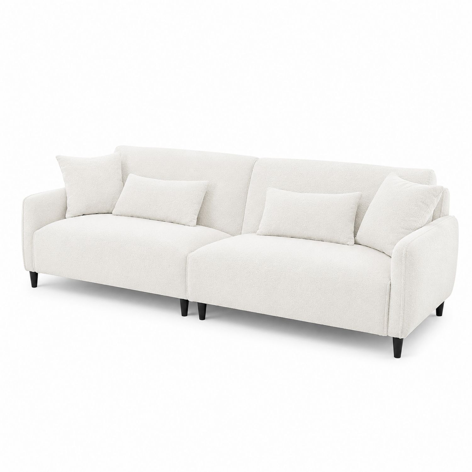 Sofá modular de tela marfil 300 cm con cojines-luntrivaria