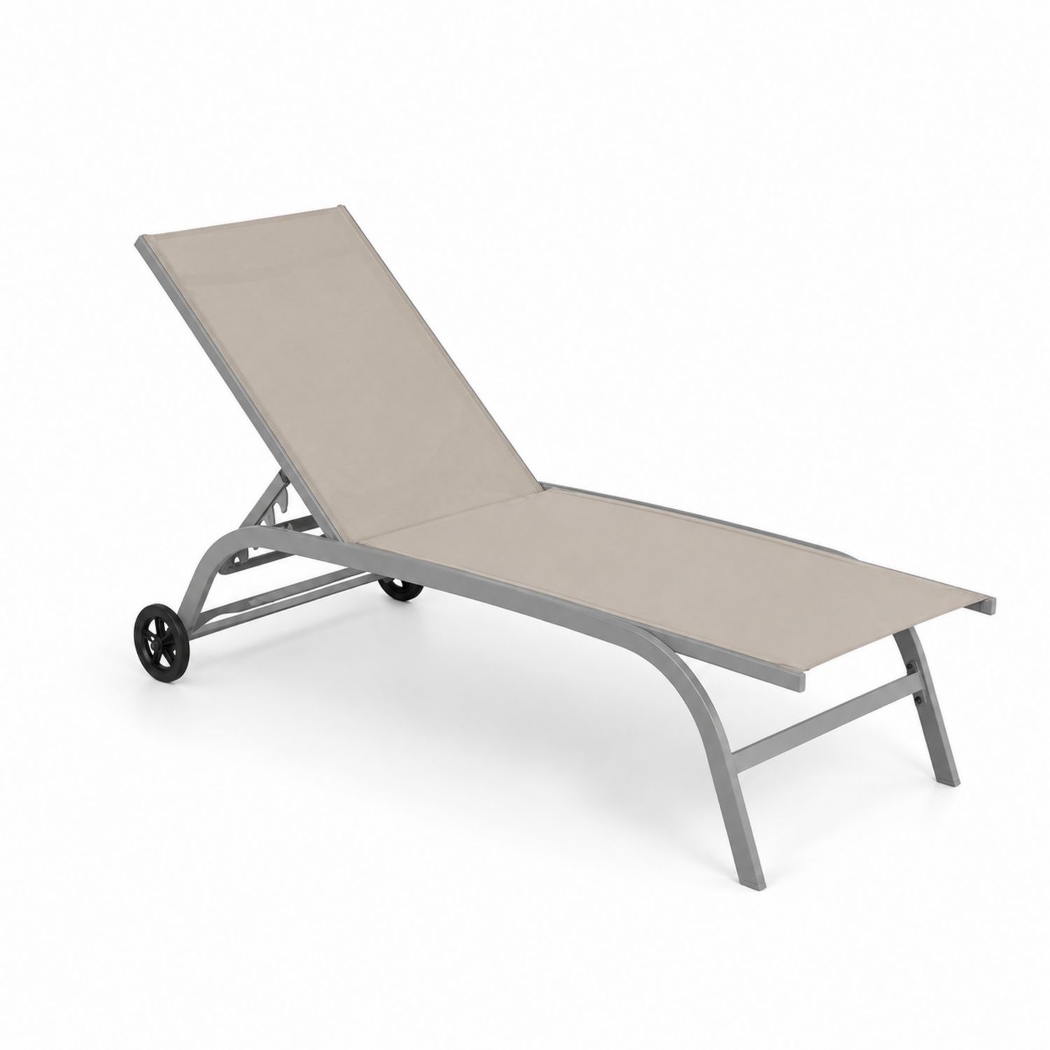 Tumbona de Aluminio y Textileno Ajustable Beige-luntrivaria