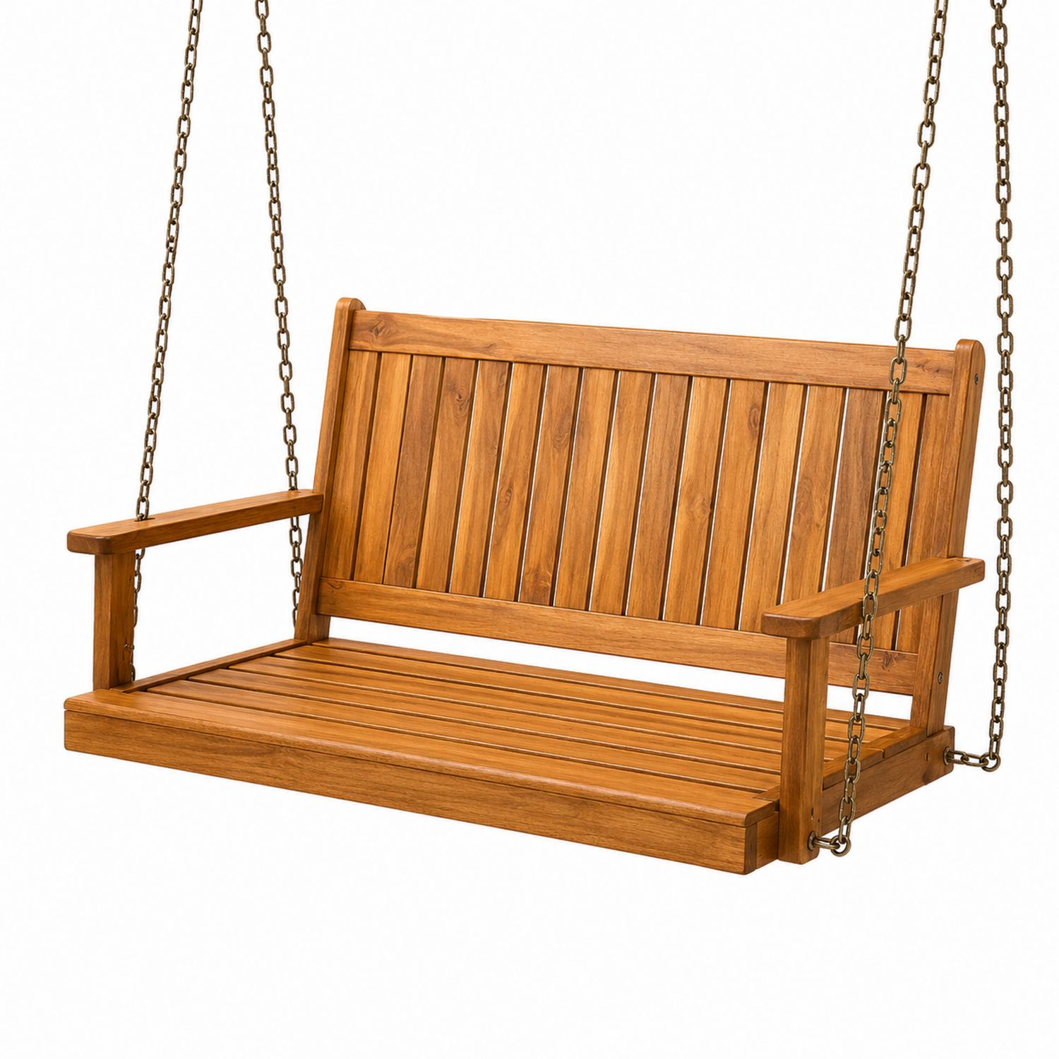 Columpio de jardín de madera de acacia con cadenas de acero-luntrivaria