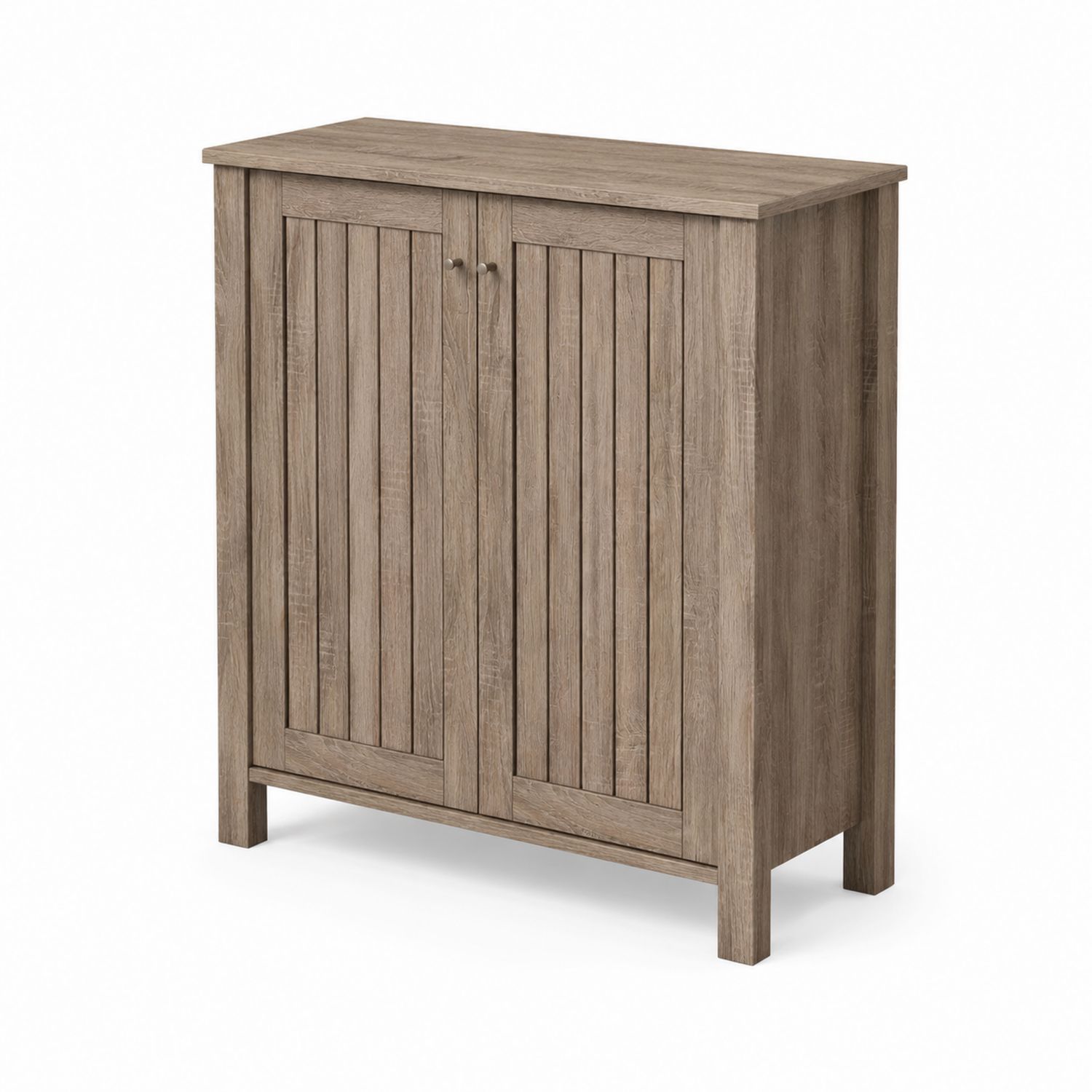 Armario de Madera Marrón con Puertas de Listones 100x80x30 cm-luntrivaria