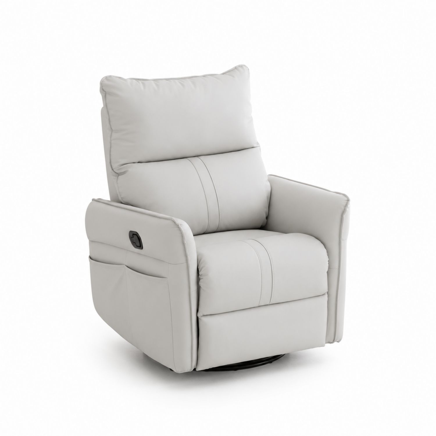 Sillón reclinable de cuero sintético gris claro 95x80x100 cm-luntrivaria