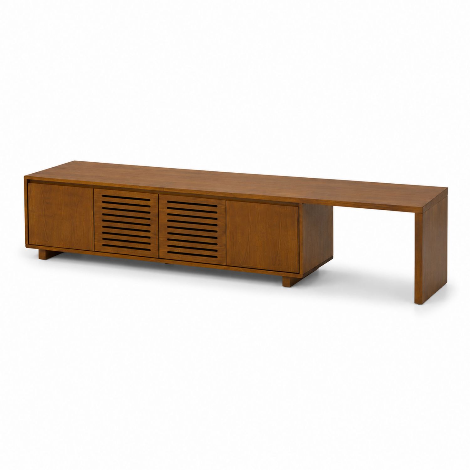 Mueble de TV de Madera con Puertas de Rejilla Marrón-luntrivaria