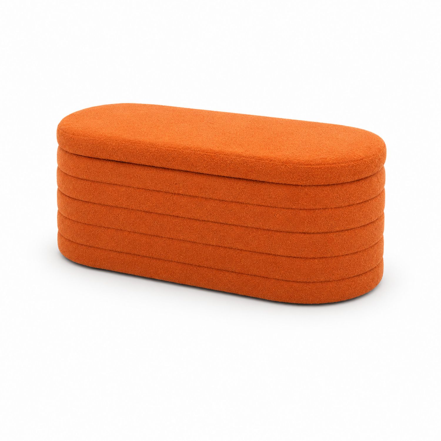 Banco tapizado en tela naranja-luntrivaria