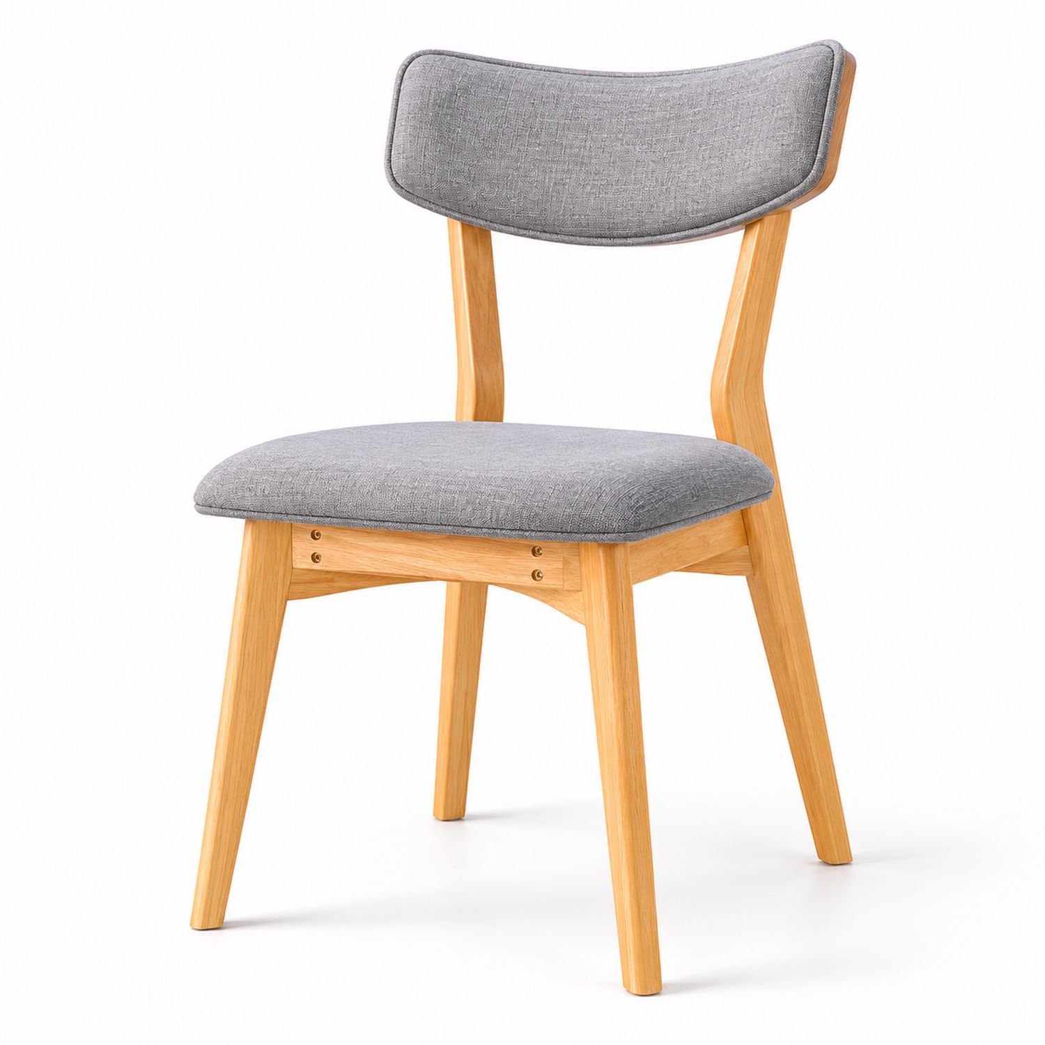 Silla de Comedor de Roble y Tela Gris-luntrivaria