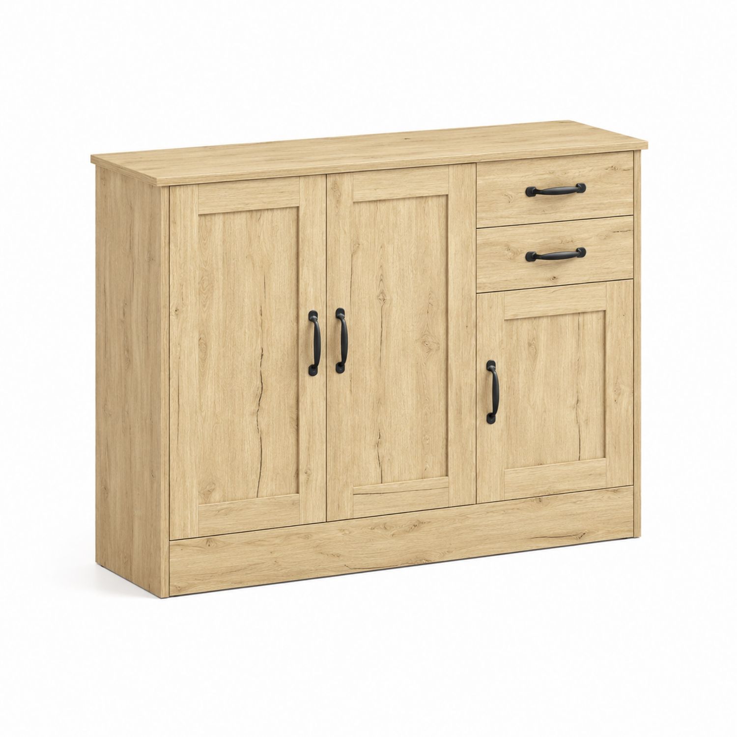 Aparador de Madera de Roble con Puertas y Cajones-luntrivaria