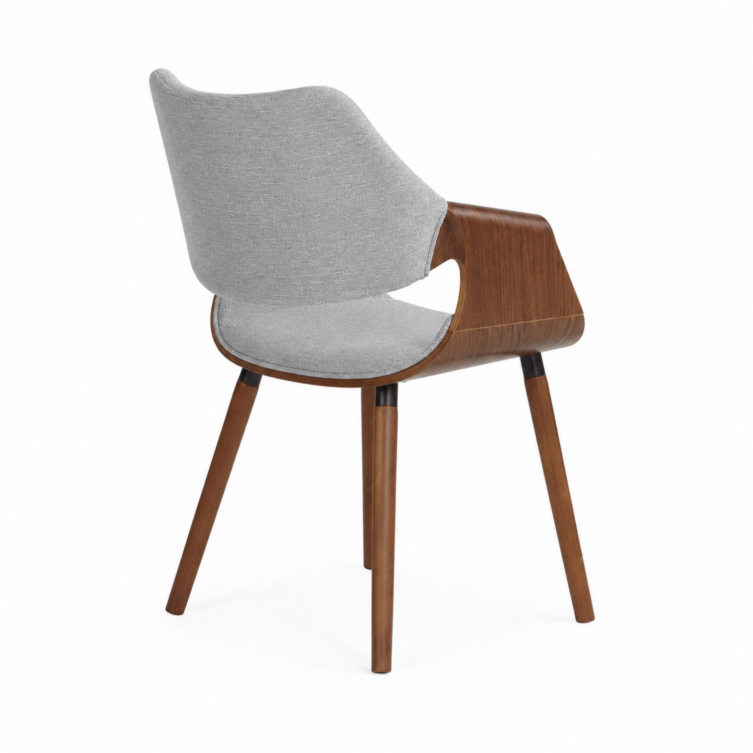 Silla de Tela Gris con Patas de Madera-luntrivaria