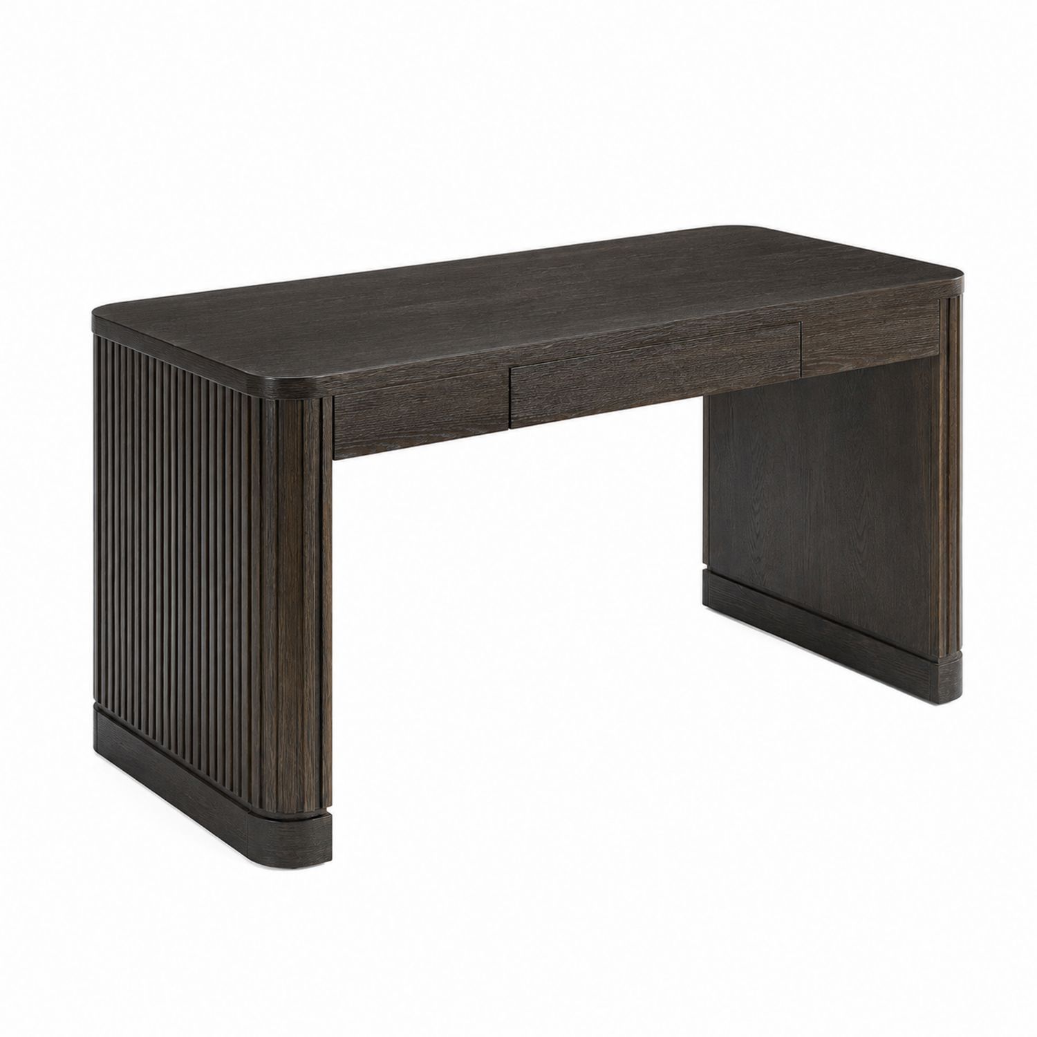 Escritorio de Madera Maciza de Roble Oscuro 140x60x75 cm-luntrivaria