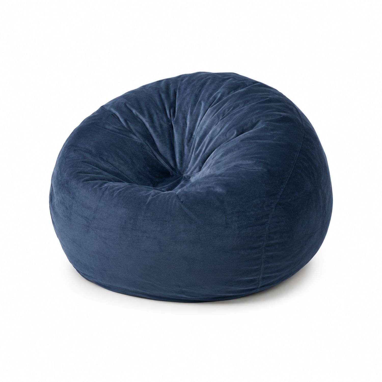 Silla Puff Redonda de Terciopelo Azul 90cm-luntrivaria