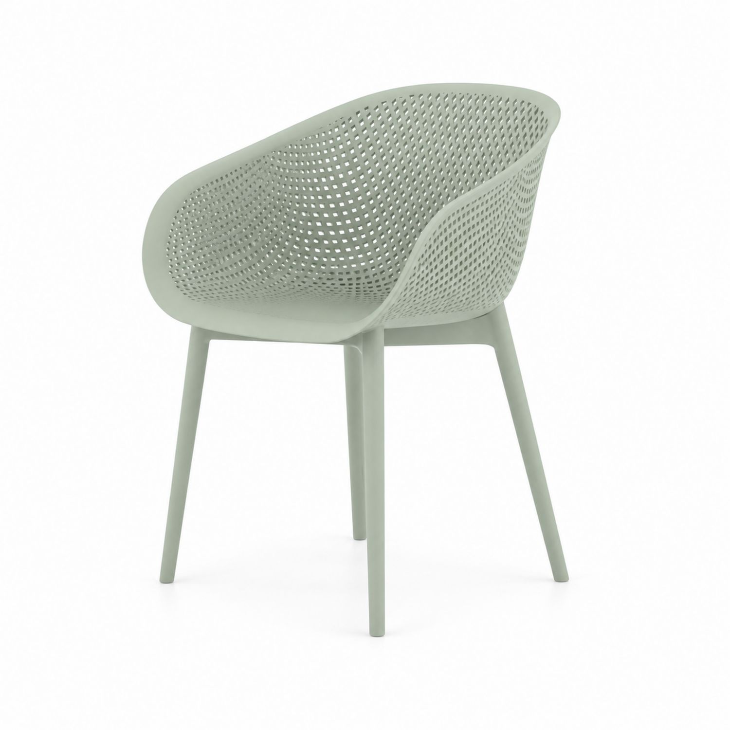 Silla de Plástico Verde con Respaldo Perforado-luntrivaria