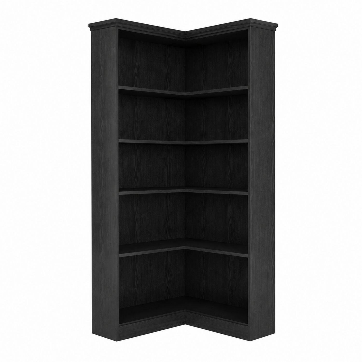 Estantería de esquina de madera aglomerada negra-luntrivaria