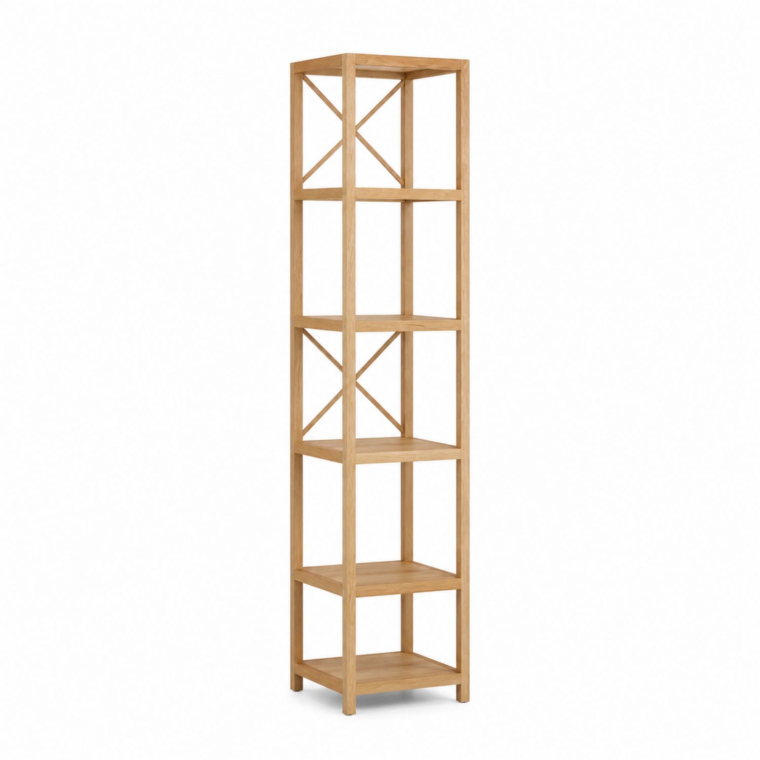 Estantería de Madera de Roble de 5 Niveles 180x34x34 cm-luntrivaria