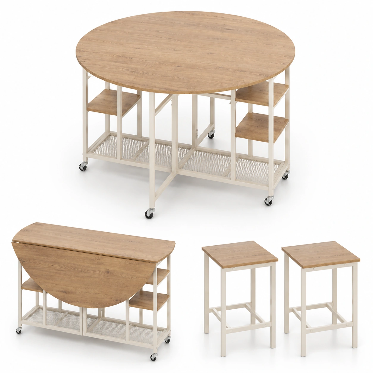 Silla plegable con mesa de comedor-AlveronHome