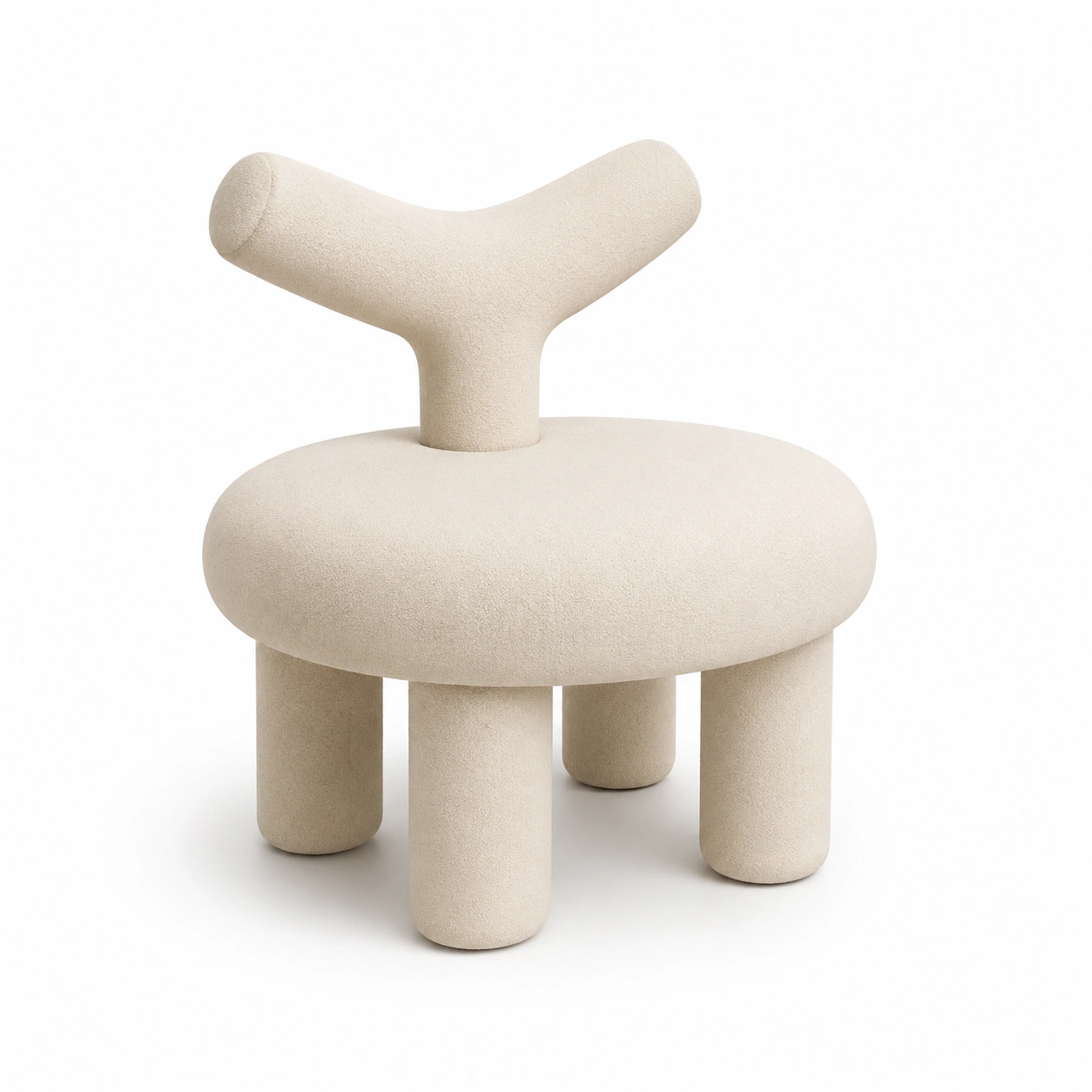 Silla infantil creativa con respaldo color marfil-AlveronHome