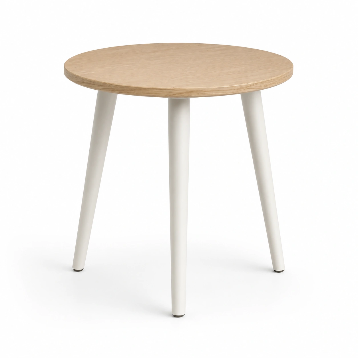 Mesa lateral redonda de madera-AlveronHome