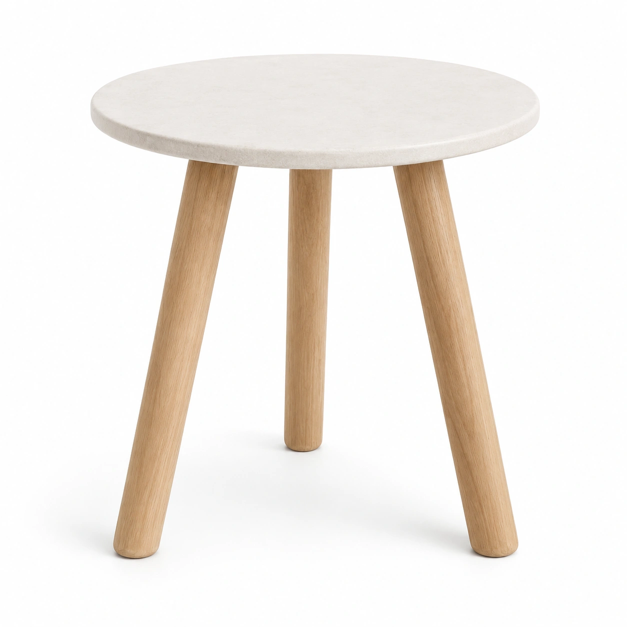 Mesa lateral con patas redondas de madera-AlveronHome