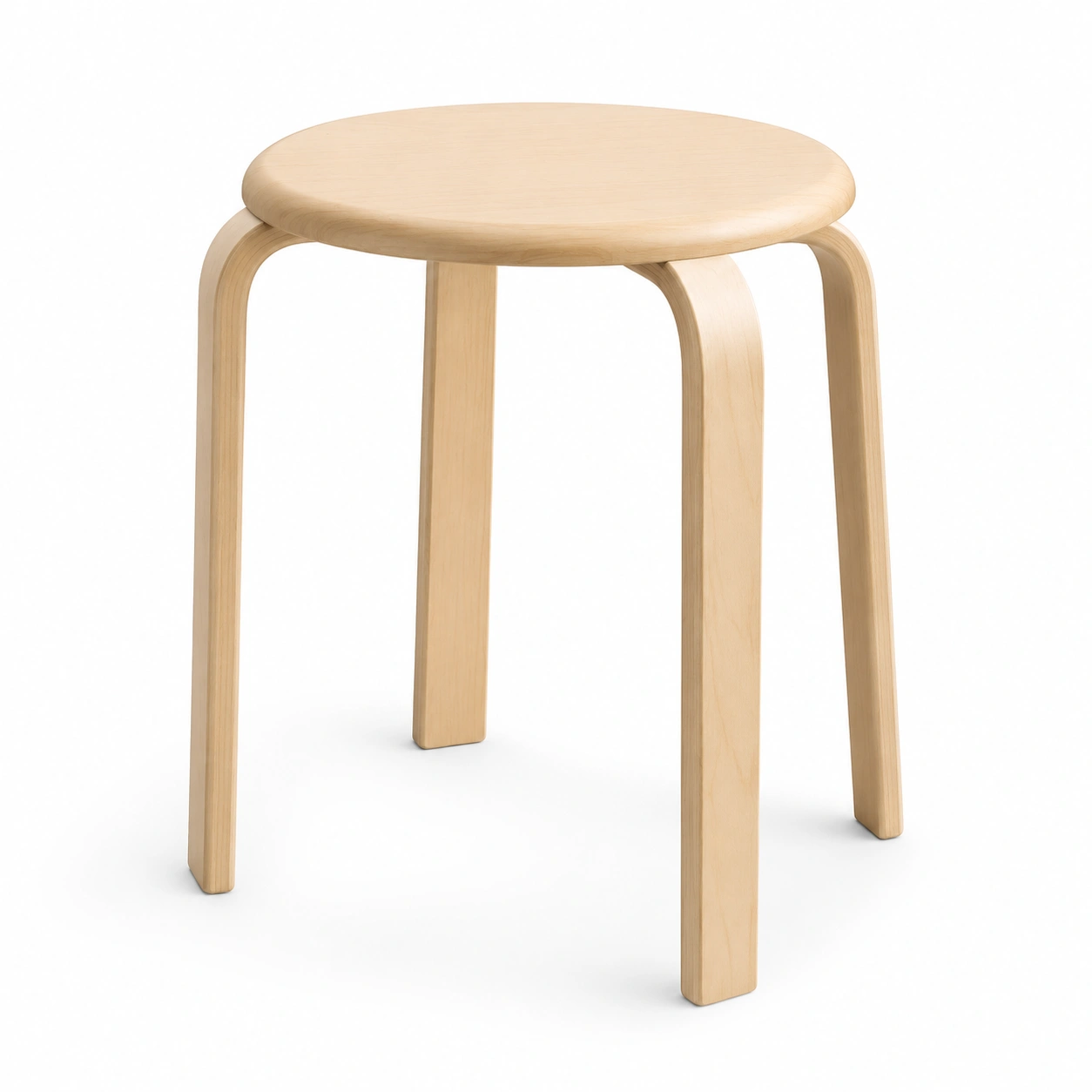 Taburete redondo de madera natural-AlveronHome