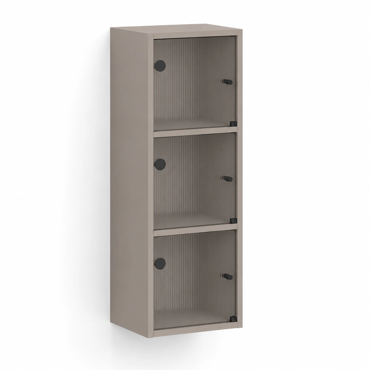 Vitrina mural de 3 compartimentos con puertas translucidas-AlveronHome