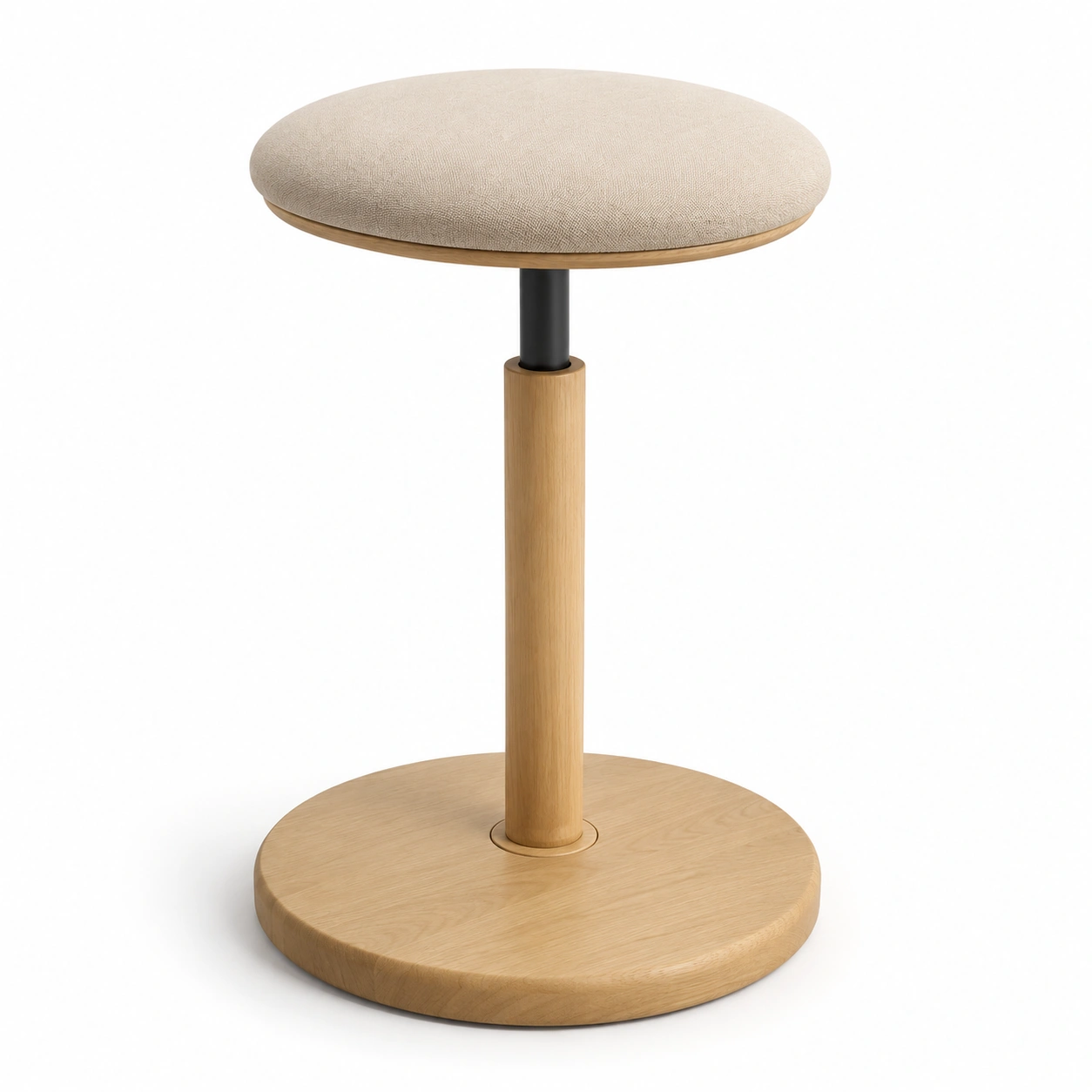 Taburete giratorio ajustable redondo tapizado-AlveronHome