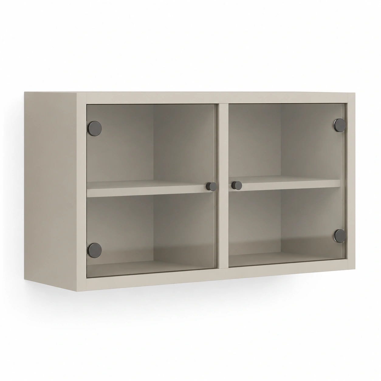 Vitrina Horizontal con Puertas de Vidrio Gris-AlveronHome