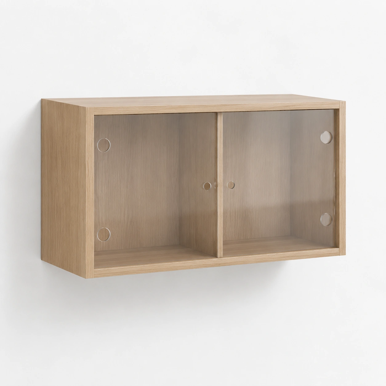 Vitrina Horizontal Madera Clara con Vidrio Transparente-AlveronHome