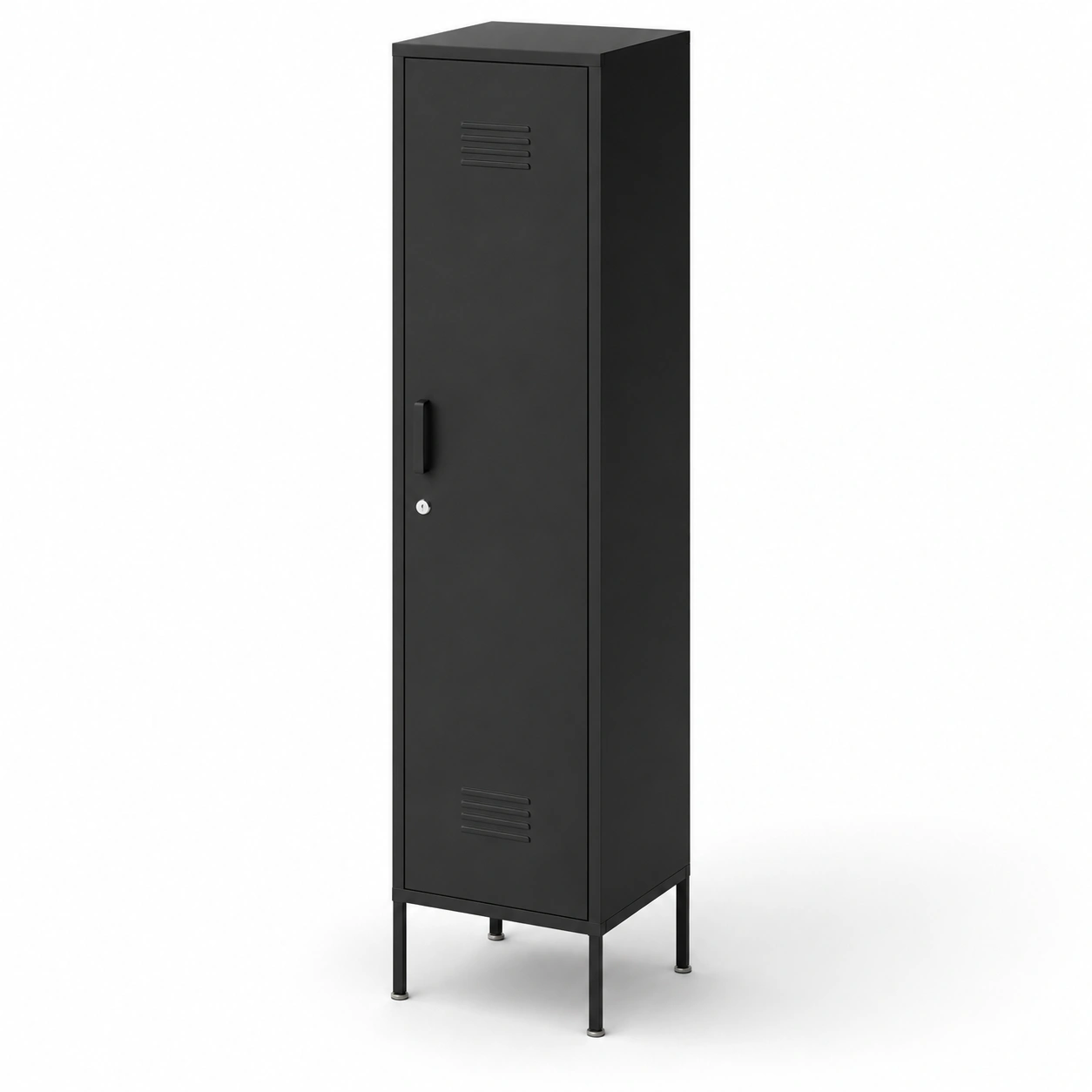 Armario metalico de 1 puerta negro-AlveronHome