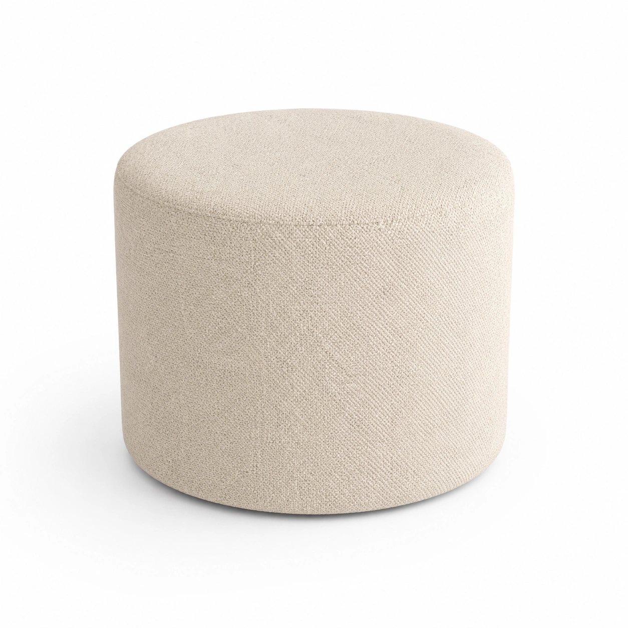 Ottoman redondo tapizado compacto-AlveronHome