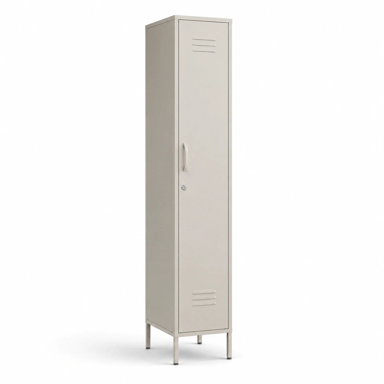 Armario metalico de 1 puerta beige-AlveronHome