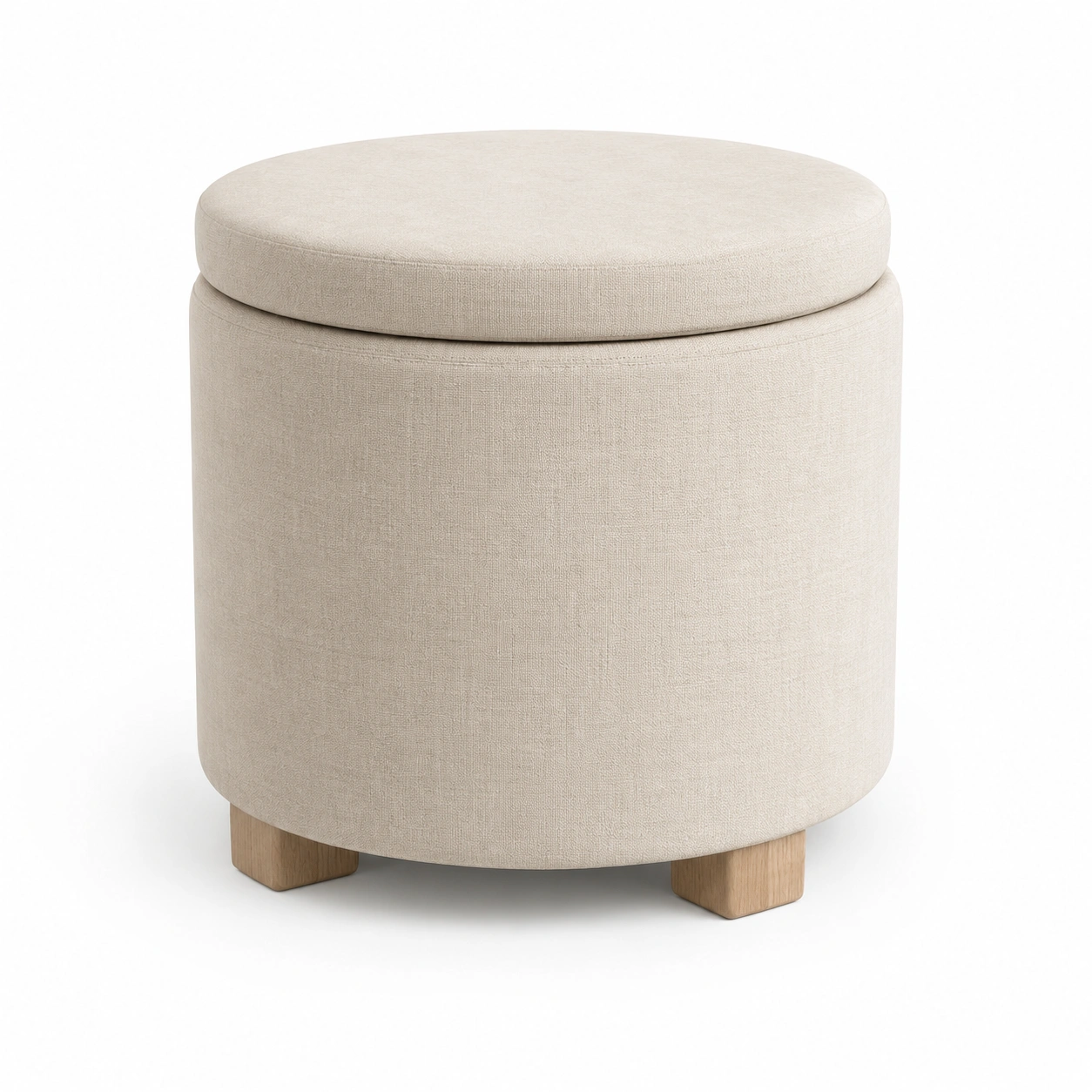 Ottoman de almacenamiento con patas de madera-AlveronHome