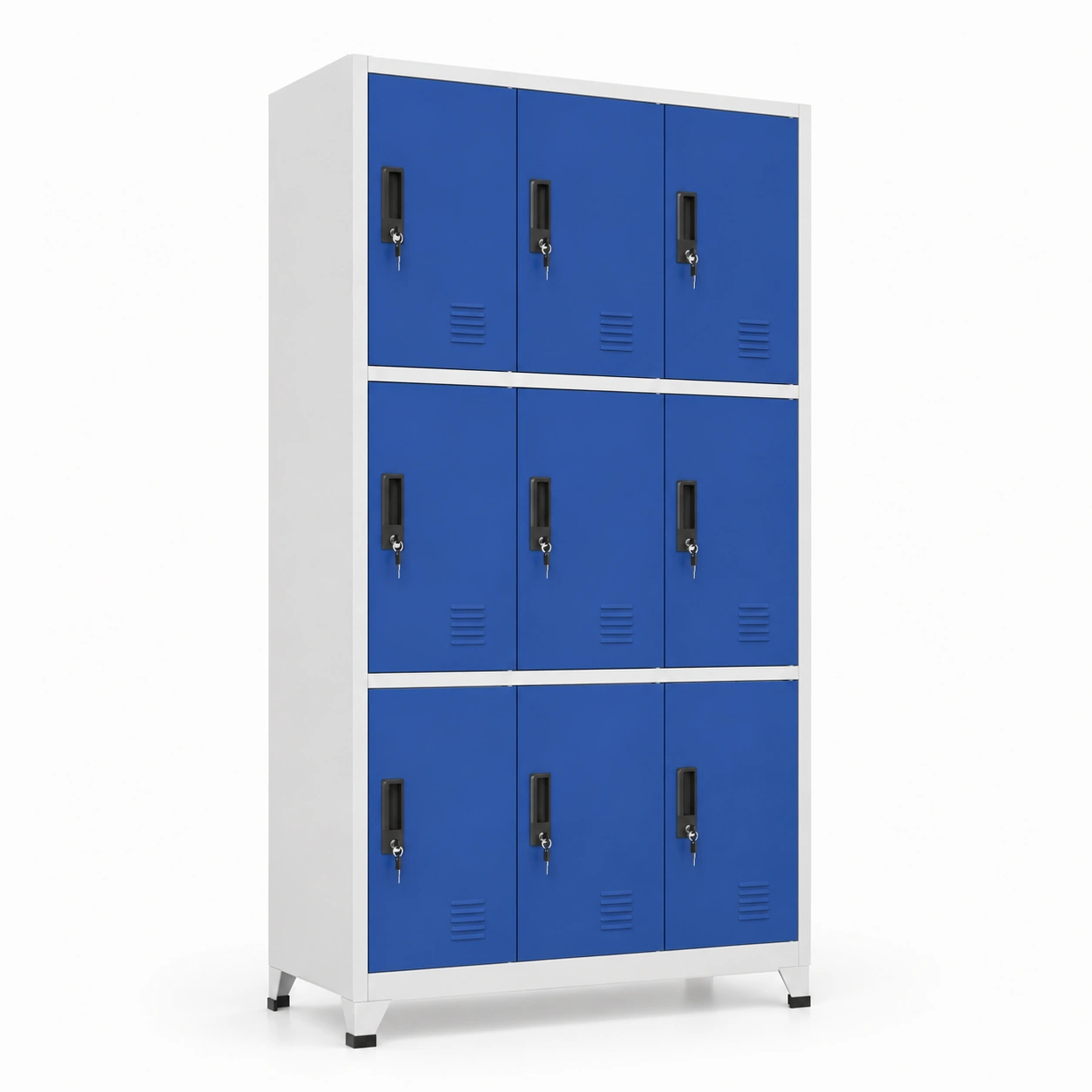 Taquilla metalica de 9 puertas azul-AlveronHome