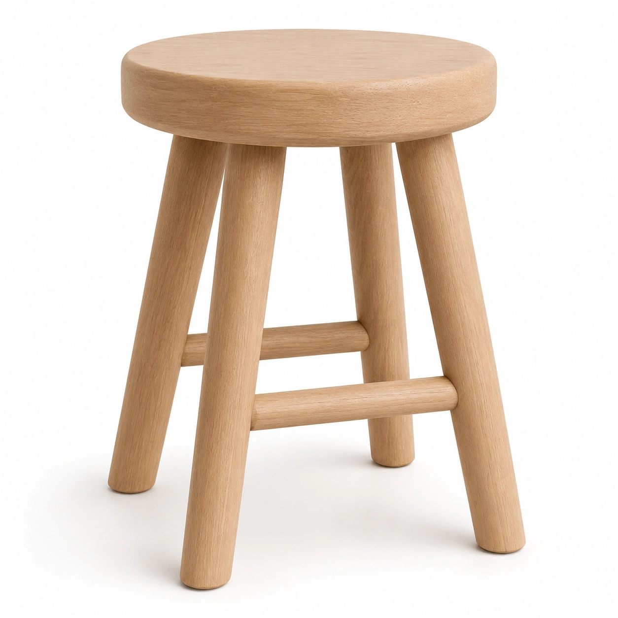 Taburete redondo de madera maciza-AlveronHome