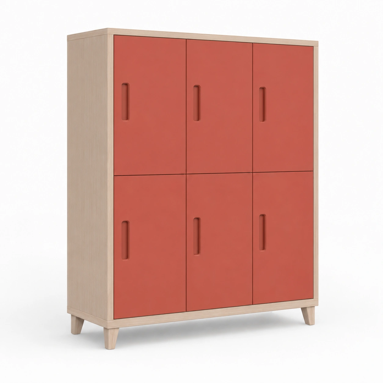 Armario de almacenamiento de 6 puertas naranja-AlveronHome