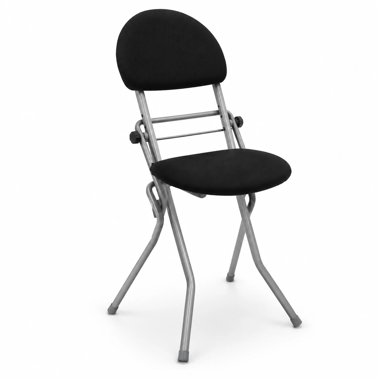 Silla plegable con estructura metalica color negro-AlveronHome