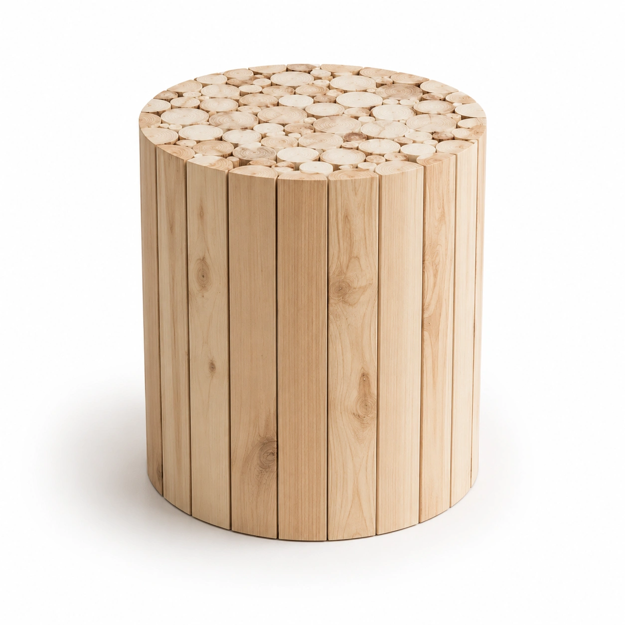 Mesa lateral redonda de madera-AlveronHome