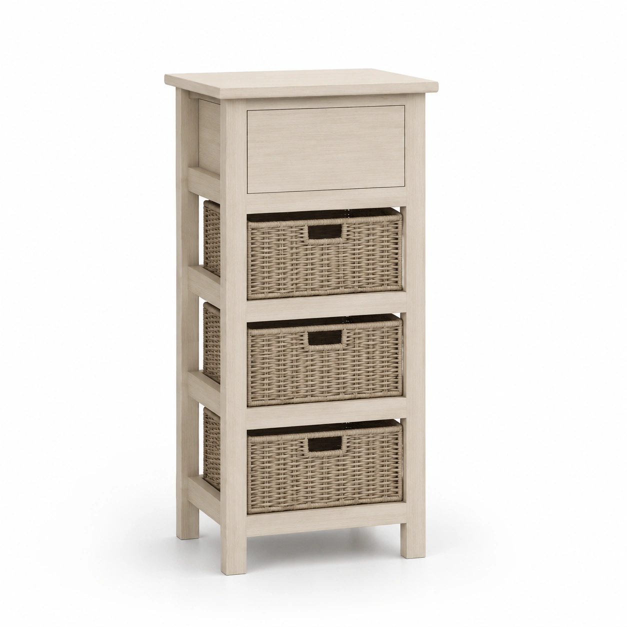 Mueble auxiliar con cajon y tres cestas-AlveronHome