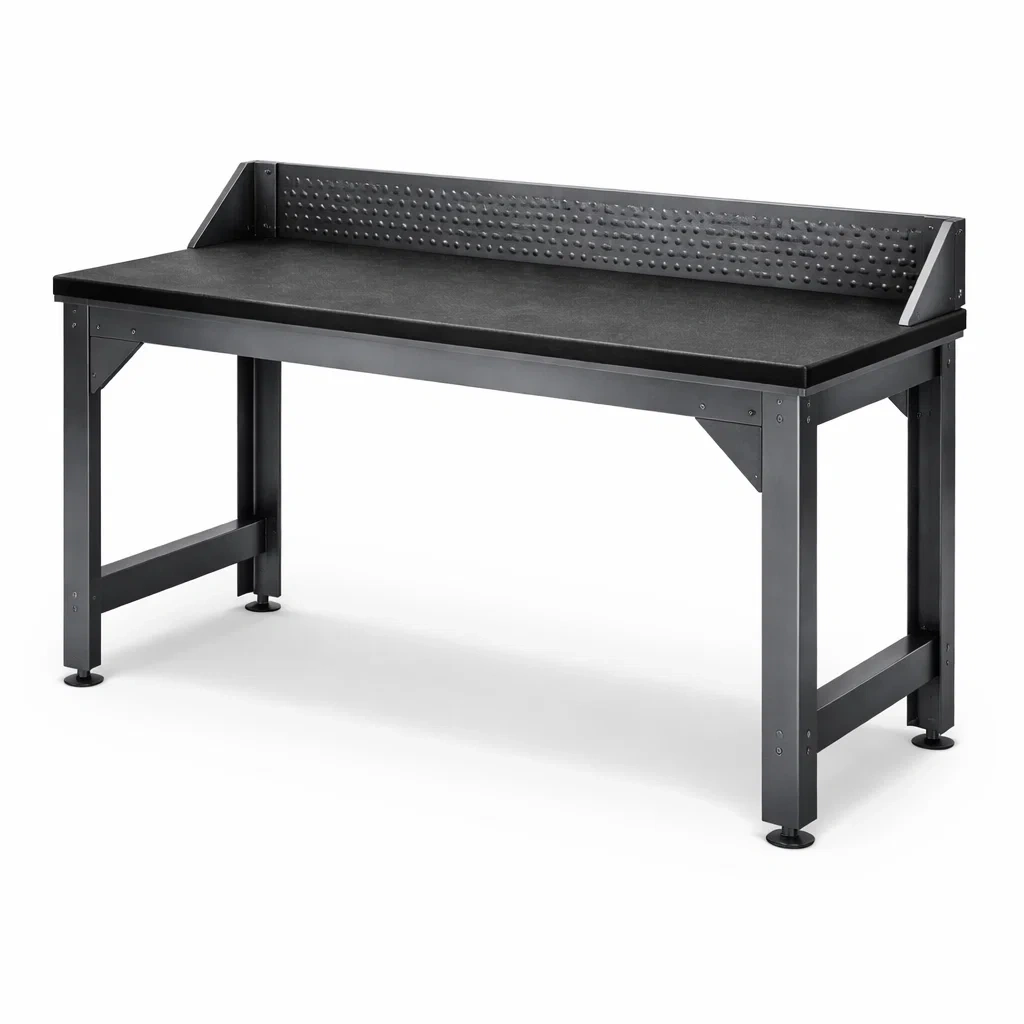 Banco da Lavoro in Metallo con Piano in MDF-URBANHAVENVIBES