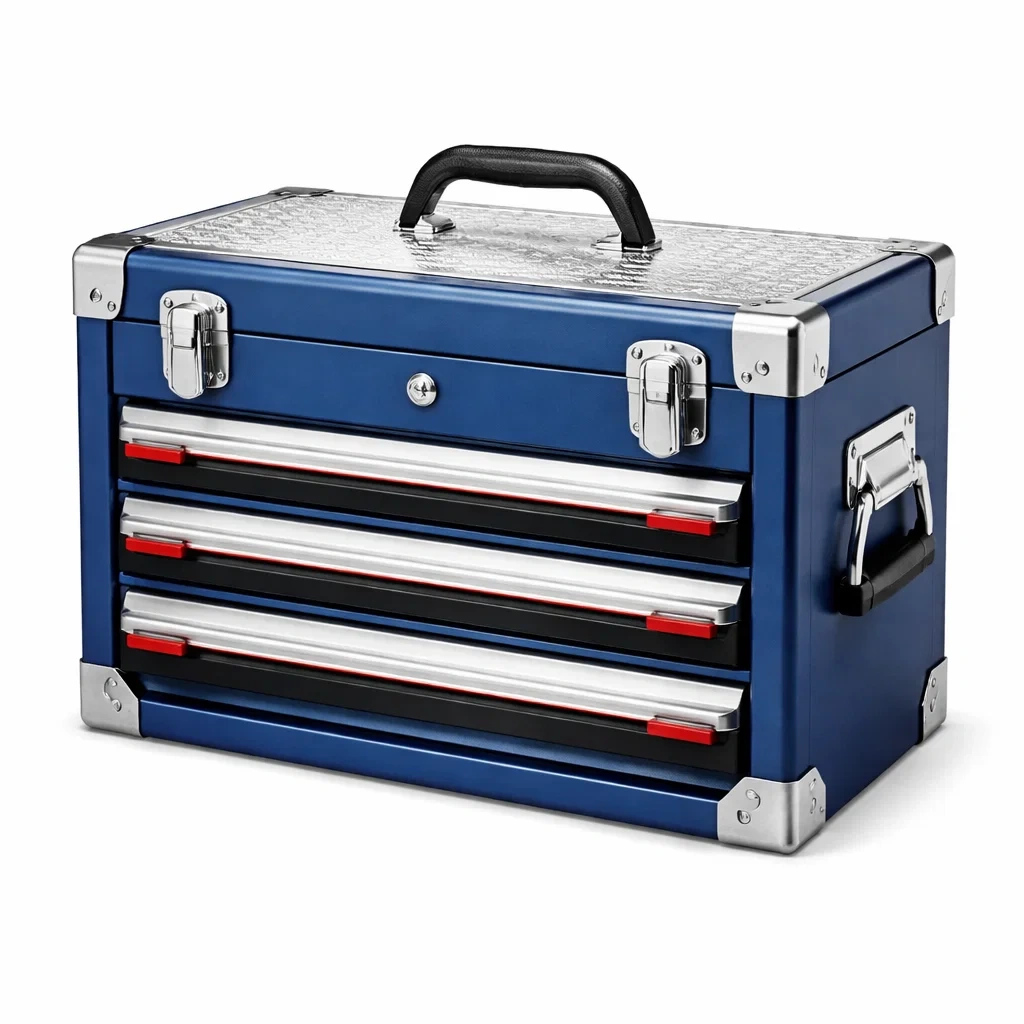 Cassettiera per Attrezzi in Metallo Blu con 3 Cassetti-URBANHAVENVIBES