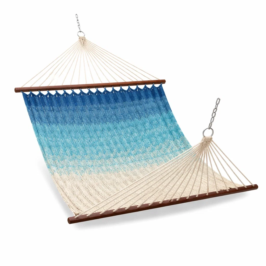 Amaca in Cotone Blu e Bianco-URBANHAVENVIBES