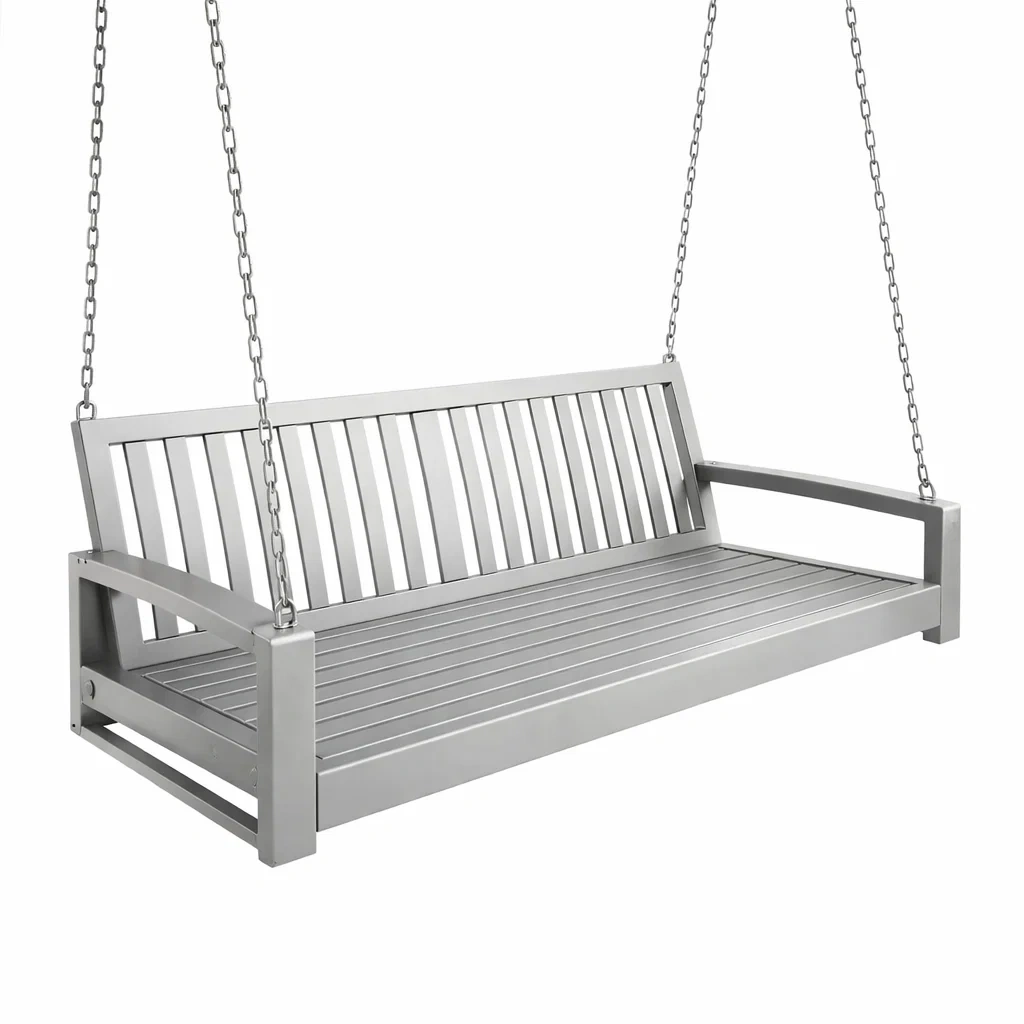 Altalena da Giardino in Alluminio Grigio-URBANHAVENVIBES