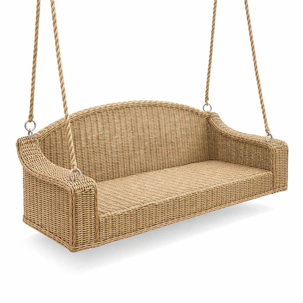 Altalena in Rattan Sintetico Intrecciato Beige 150 cm-URBANHAVENVIBES