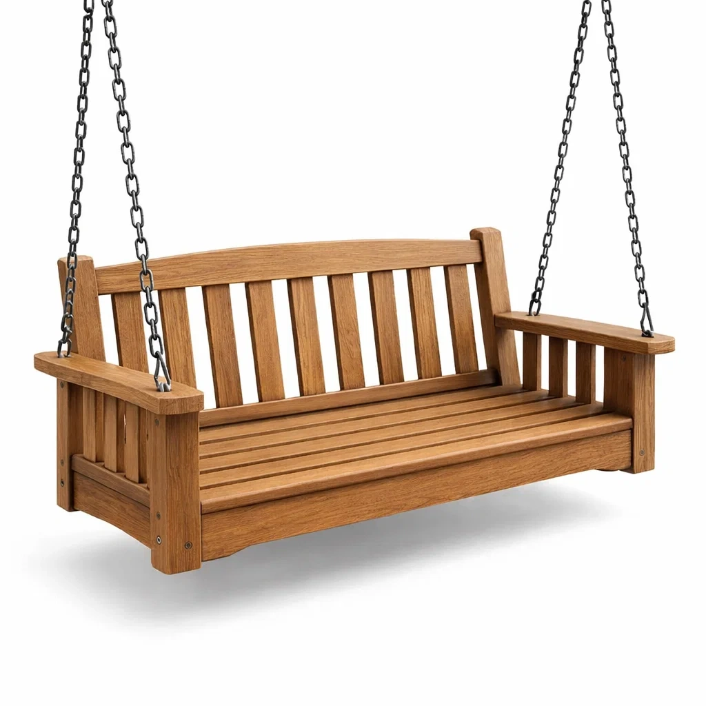 Panchina a Dondolo in Legno con Catene 150 cm-URBANHAVENVIBES