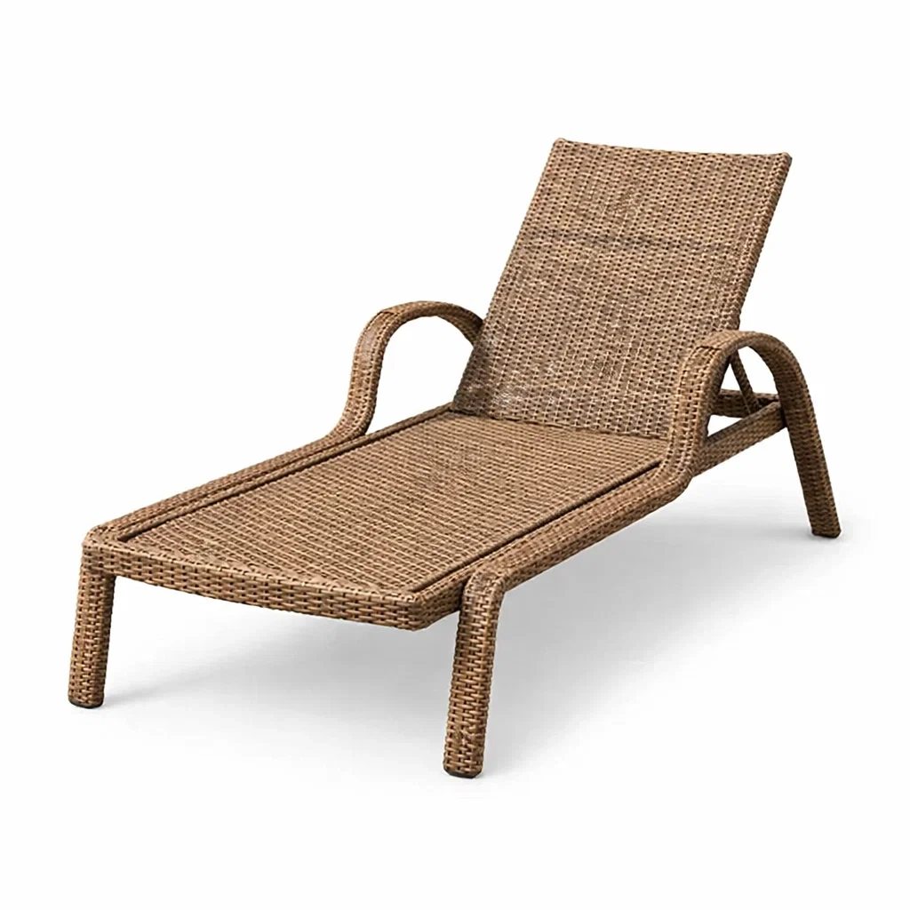 Sdraio in Rattan PE Marrone con Struttura in Acciaio-URBANHAVENVIBES