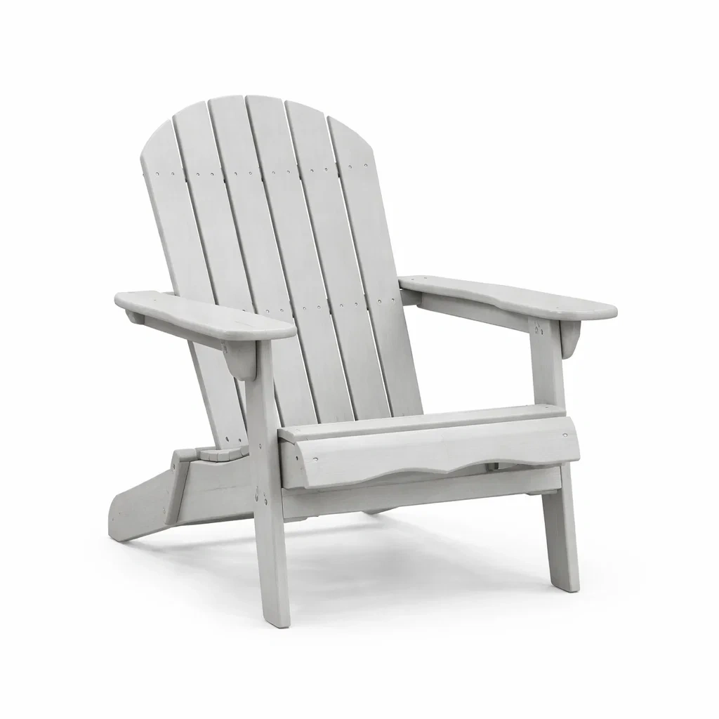 Sedia Adirondack in legno massello grigia-URBANHAVENVIBES