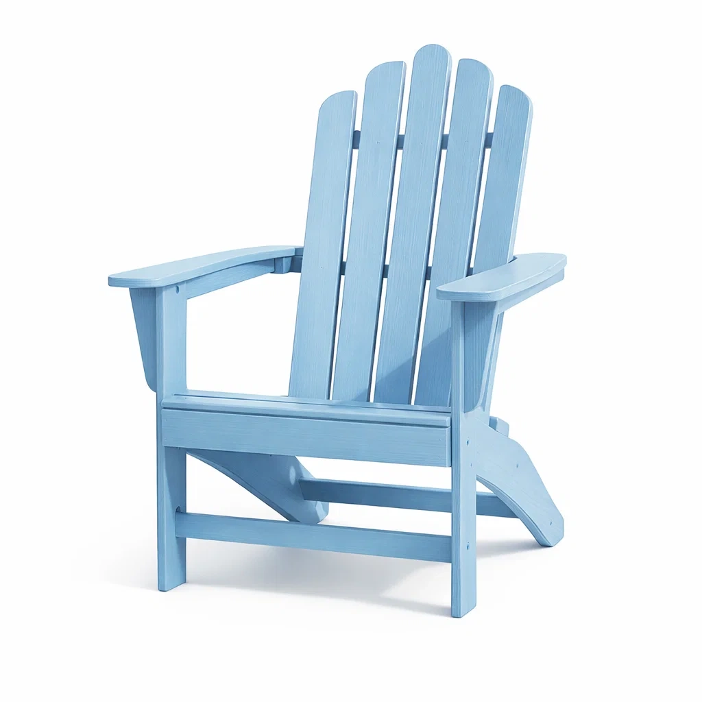 Sedia Adirondack in legno di pino, azzurro-URBANHAVENVIBES